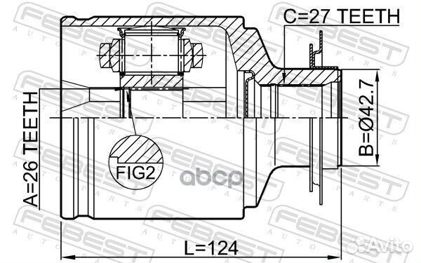 Шрус внутренний правый 26x42.7x27 ssang yong NEW