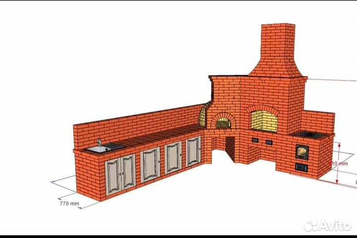 Барбекю комплекс мангал казан коптильня проект