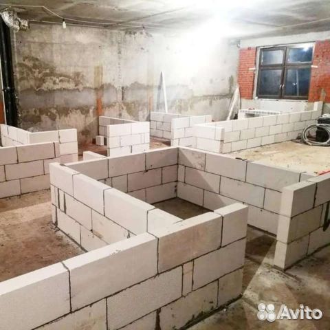 Возведение перегородок из газоблоков (сибита)