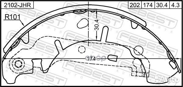 Колодки тормозные барабанные задние 2102-JHR Fe