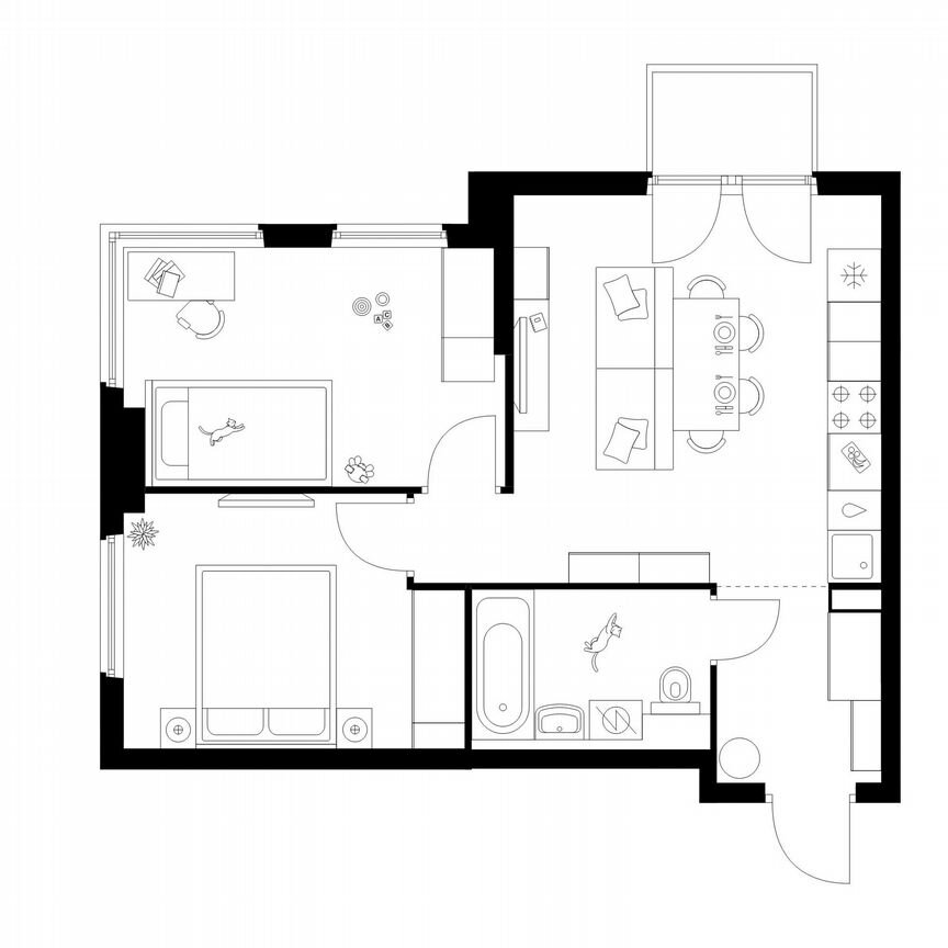 2-к. квартира, 51,1 м², 5/12 эт.