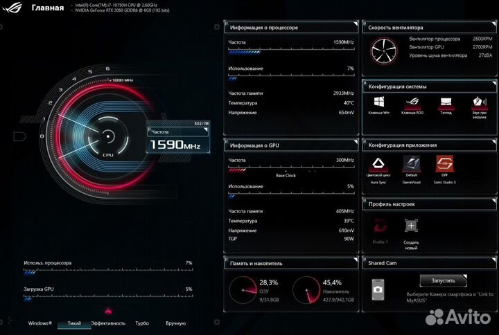 Ноутбук Asus ROG Zephyrus M