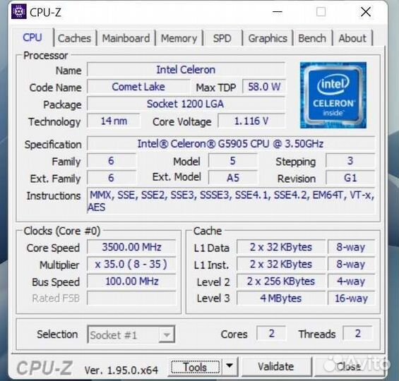 Процессор celeron g5905