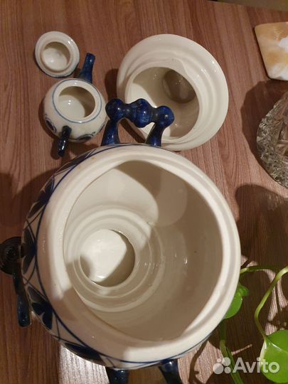 Самовар фарфор Гжель с чайником