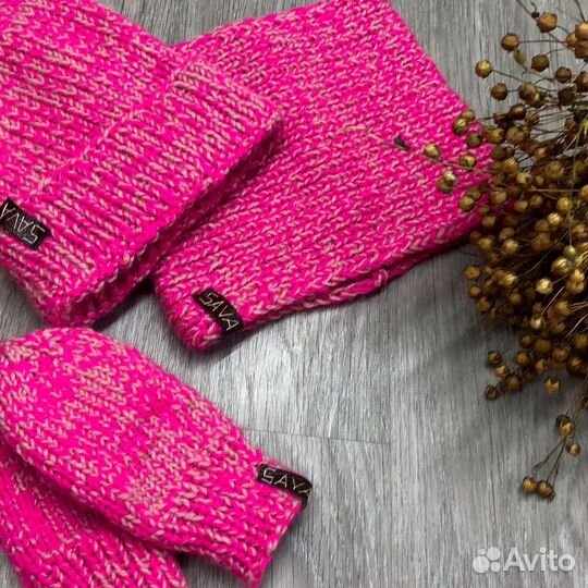 Новый комплект шапка снуд варежки