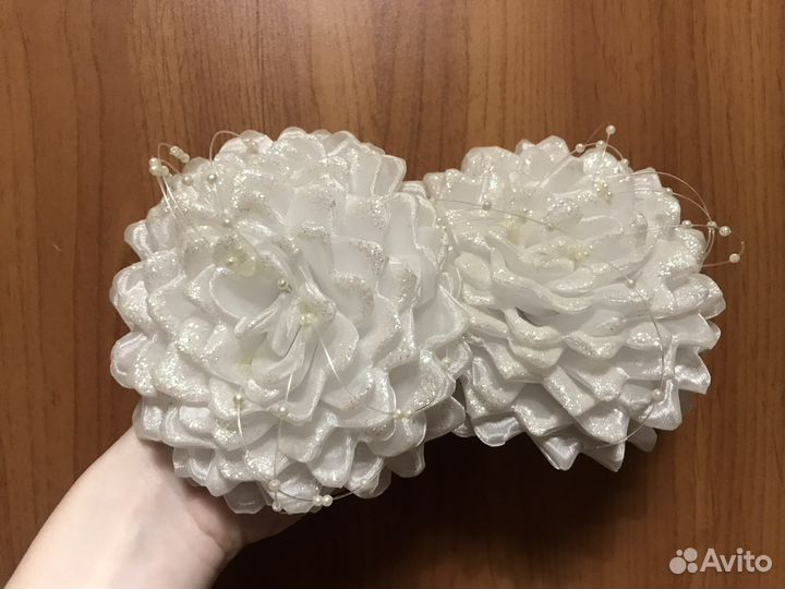 Банты для волос белые