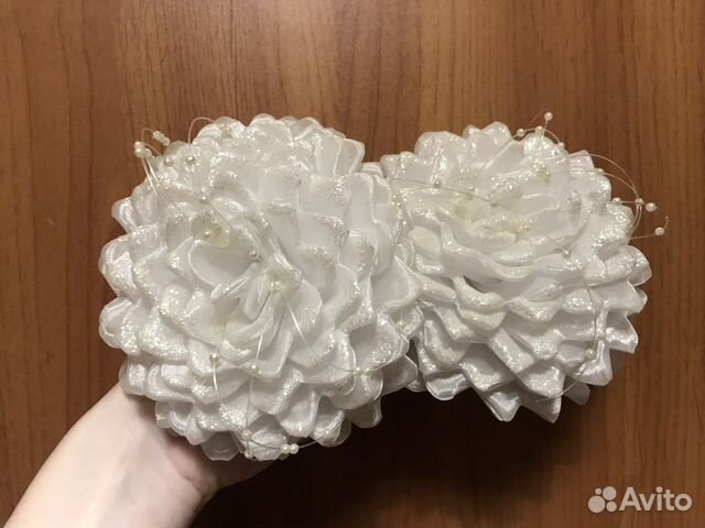 Банты для волос белые