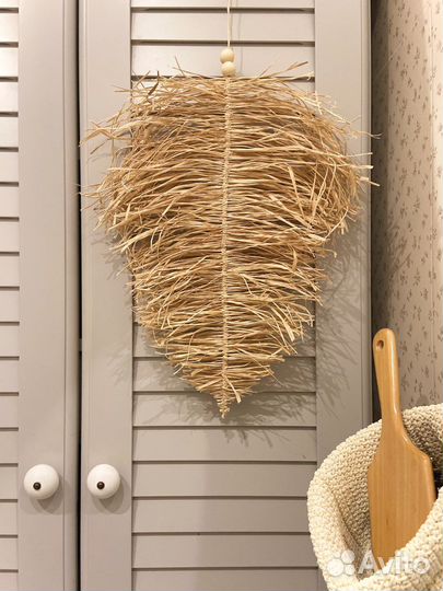 Декор на стену Лист из рафии