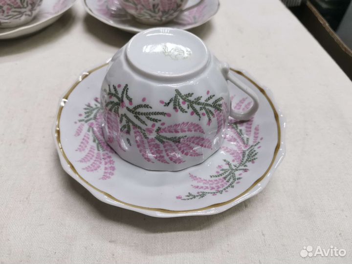 Чайные пары Костяной фарфор Вербилки СССР (Ч)