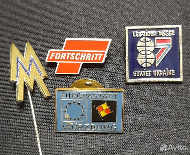 Редкие значки с Лейпцигской ярмарки гдр, 7шт