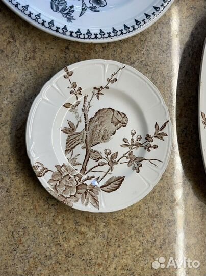 Тарелки Гарднер клеймо Птица воробей Кузнецов