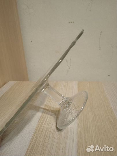 Тортница на ножке СССР стекло