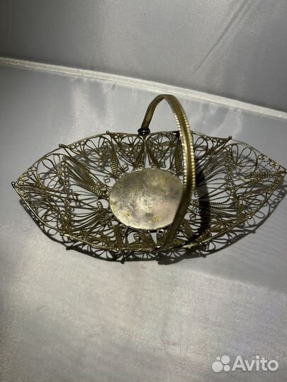 Ваза конфетница Ладья, скань, деформация