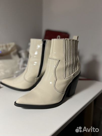 Ботильоны кожаные