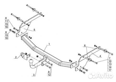Фаркоп Nissan Almera 2013-2018 условно-съемное кр