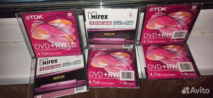 Dvd + RW диски 6шт комплектом