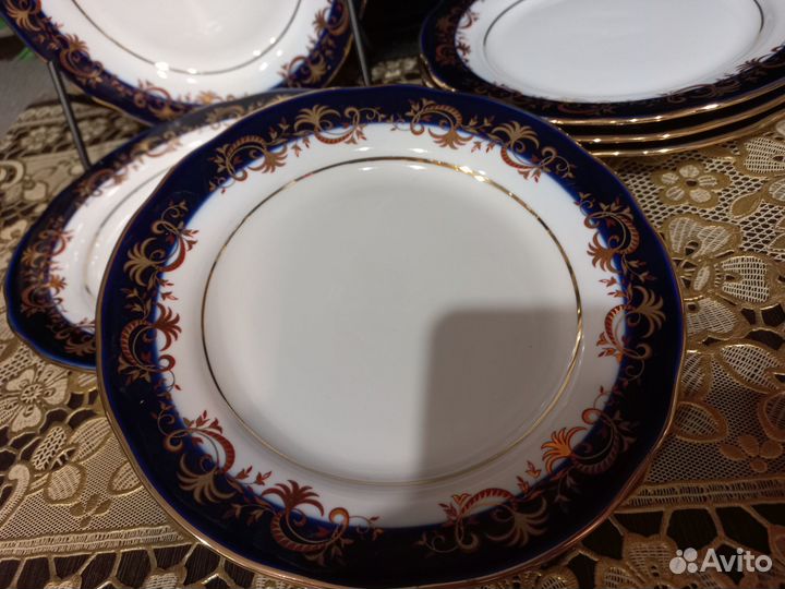 Тарелки кобальт Дулево