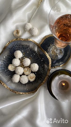 Набор блюдо и подставки из эпоксидной смолы