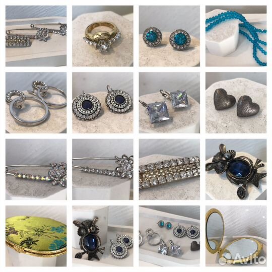 Винтажные украшения кольца, броши, серьги