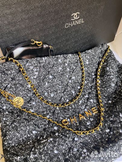 Chanel сумка твидовая шоппер