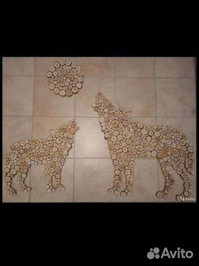 Панно из спилов дерева