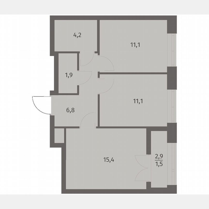 2-к. квартира, 52,1 м², 9/11 эт.