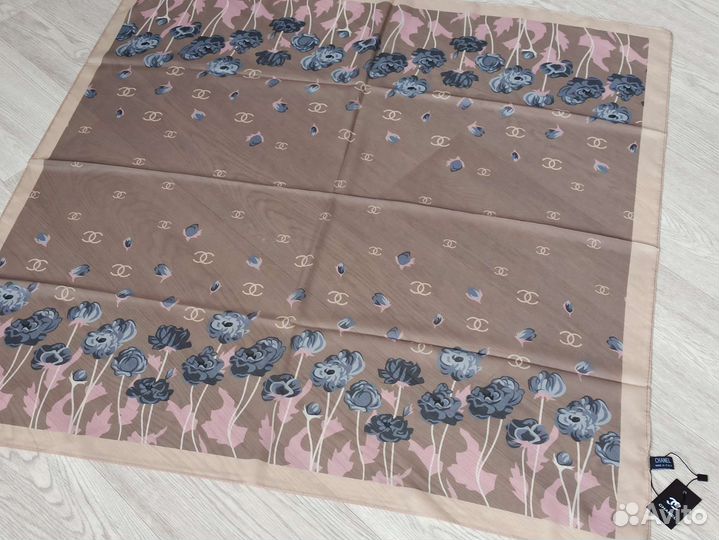 Платок бежевый Шифон Chanel 3 цвета