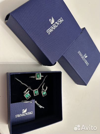Swarovski серьги кольцо кулон