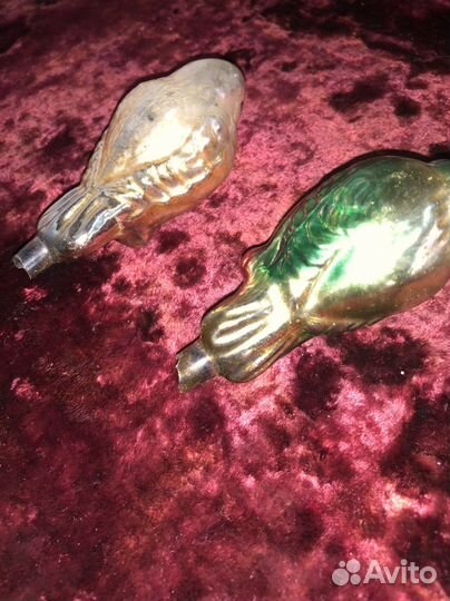 Елочные игрушки снегири на прищепке СССР