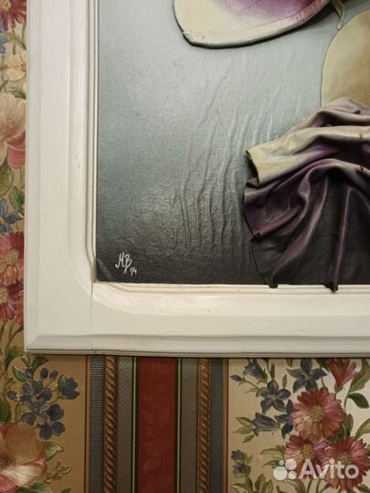 Картина из натуральной кожи антиквариат