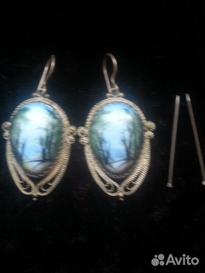 Серьги финифть