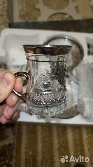 Посуда из хрусталя, серебро 925пр