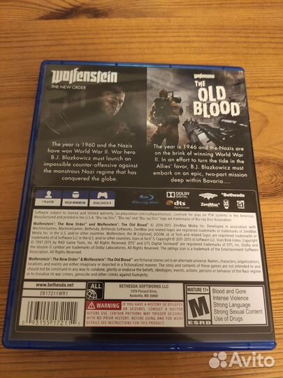 Wolfenstein the new order / the old blood ps4