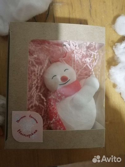 Елочная игрушка из ваты 