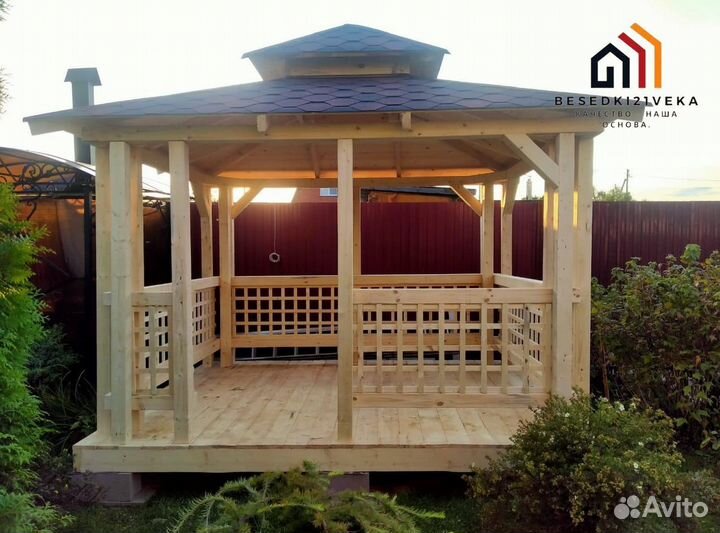 Беседка из сосны. Доставка