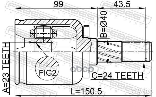 ШРУС внутренний 23X40X24 nissan primera P12E