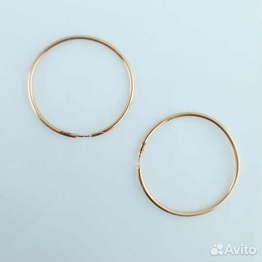 Серьги конго из красного золота