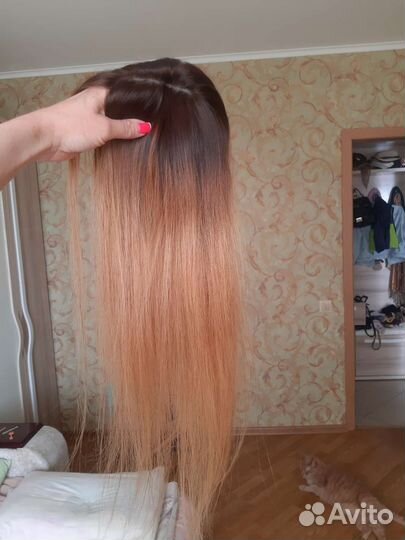 Накладка из натуральных волос омбре