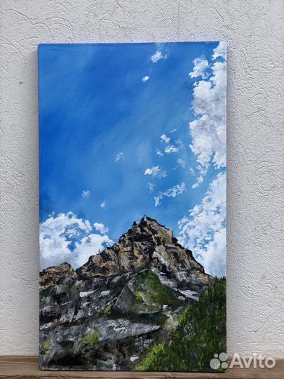 Авторская картина маслом на холсте горный пейзаж