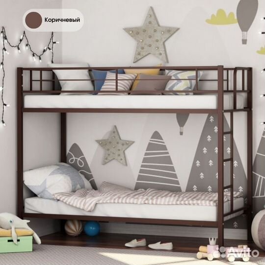 Двухъярусная металлическая кровать