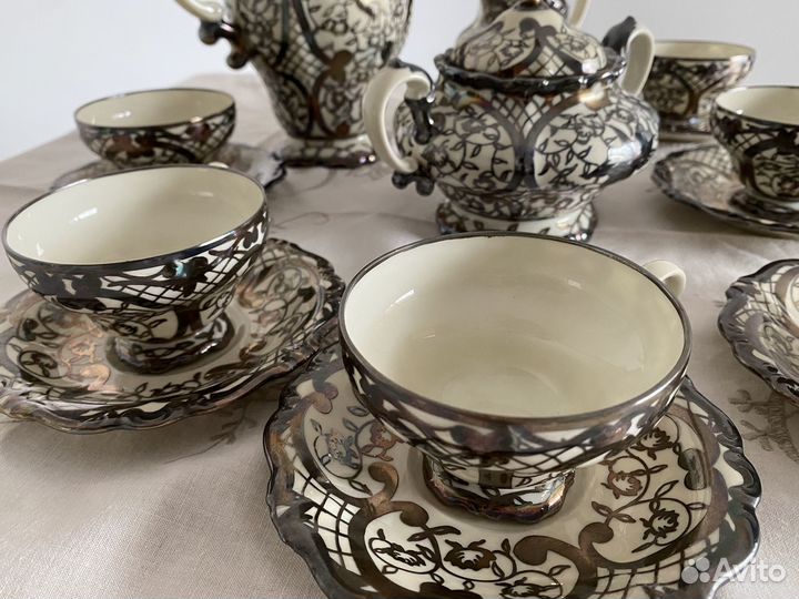 Сервиз кофейный Розенталь Помпадур с серебром