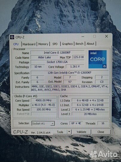 Процессор intel core i5 12600kf LGA1700