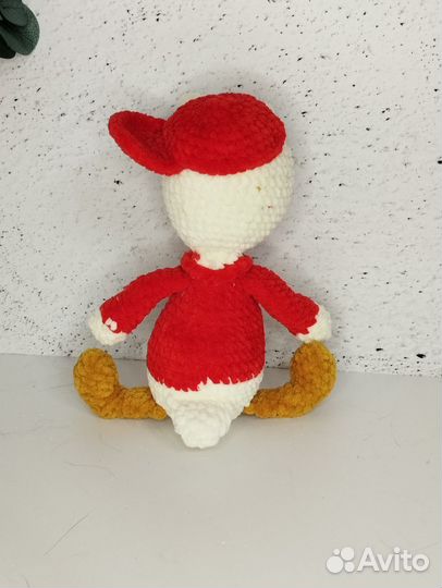 Вязаная игрушка ручной работы, утёнок