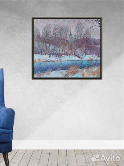 Картина Павловская Слобода. Пейзаж маслом