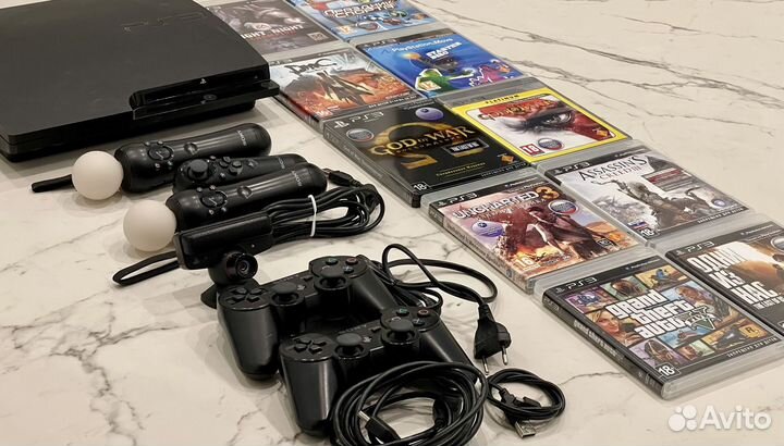Игровая приставка ps3 slim playstation с играми