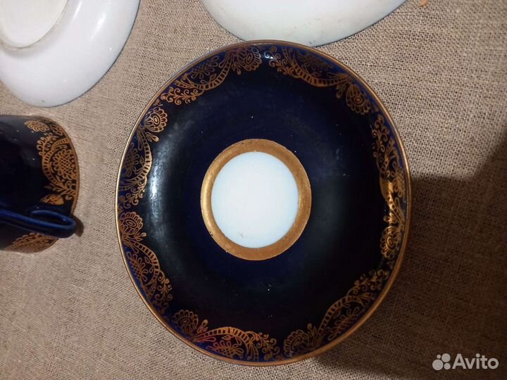 Чайный сервиз кобальт фарфор лфз СССР