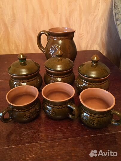 Глиняные горшочки чашки кувшин керамика глазурь