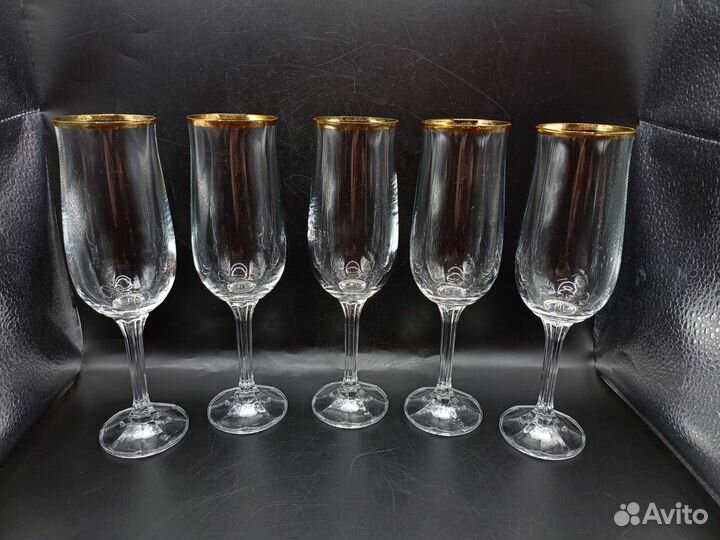 Фужеры Бокалы Хрусталь Позолота СССР Винтаж