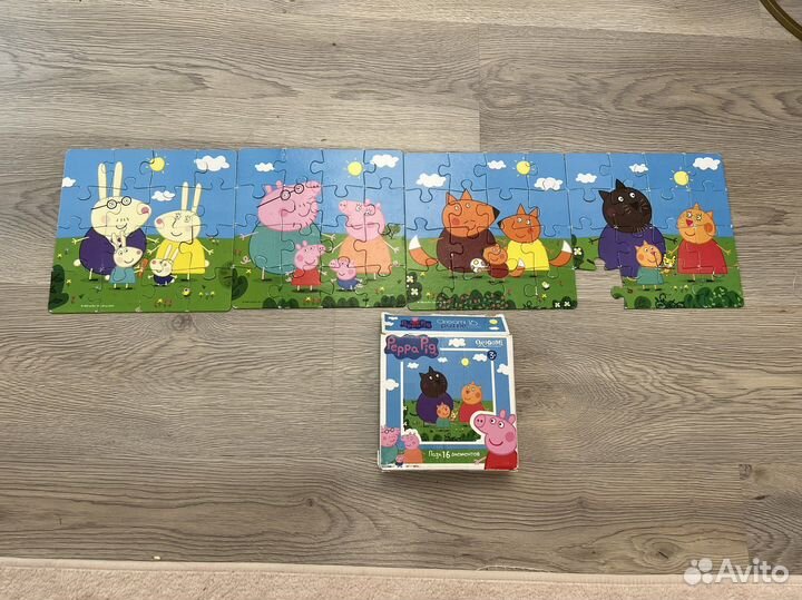 Пазл свинка Пеппа 4шт