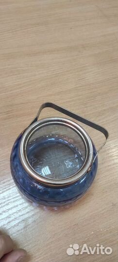 Сахарница цветное стекло СССР
